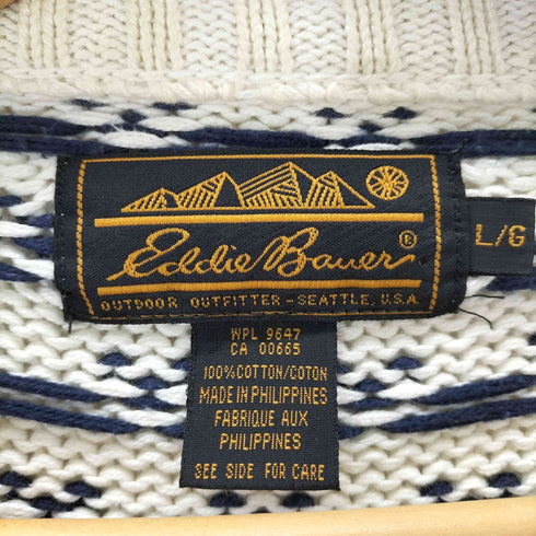エディーバウアー Eddie Bauer USA製 黒タグ バーズアイニット メンズ JPN:L