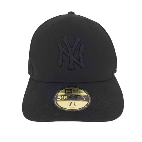 ニューエラ NEW ERA 59FIFTY MLBチームロゴ刺繍 ベースボール キャップ ブラック×ブラック メンズ 7 5/8