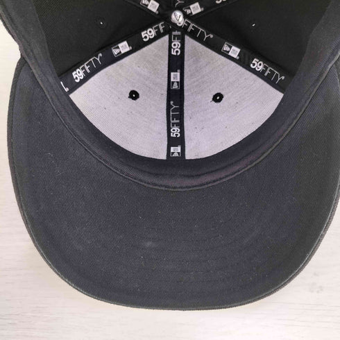 ニューエラ NEW ERA 59FIFTY MLBチームロゴ刺繍 ベースボール キャップ ブラック×ブラック メンズ 7 5/8