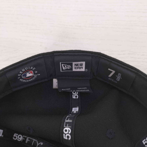ニューエラ NEW ERA 59FIFTY MLBチームロゴ刺繍 ベースボール キャップ ブラック×ブラック メンズ 7 5/8