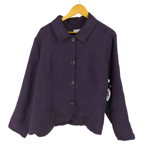 erin レーヨン混 シャツジャケット レディース 2X
