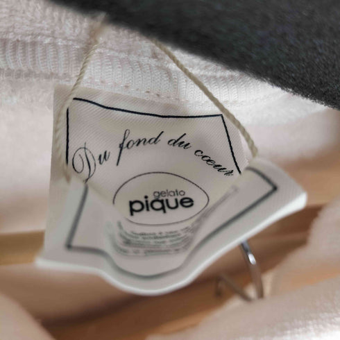 ジェラートピケ gelato pique パイル地 刺繍ジップパーカー いージパンツセットアップ ルームウェア レディース FREE