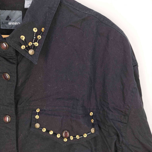 リズウェア LIZ wear スタッズデザイン ポケットシャツ メンズ import:L