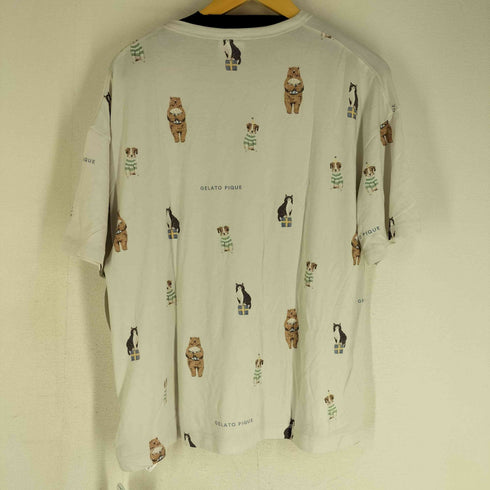 ジェラートピケ gelato pique アニマルパーティー柄Tシャツ アニマルパーティー柄ロングパンツ セットアップ レディース ONE SIZE