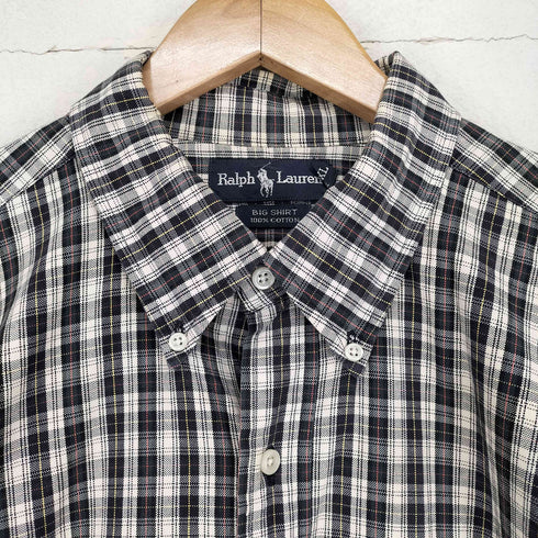 ラルフローレン RALPH LAUREN BIG SHIRT チェック柄オーバーサイズボタンダウンシャツ メンズ XL