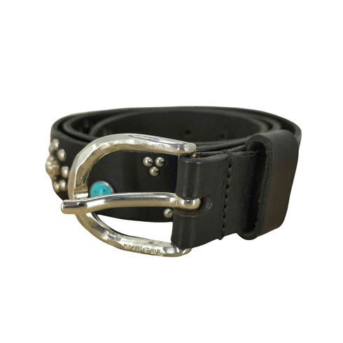 ディーゼル DIESEL スタッズデザインレザーベルト ターコイズ レディース ONE SIZE
