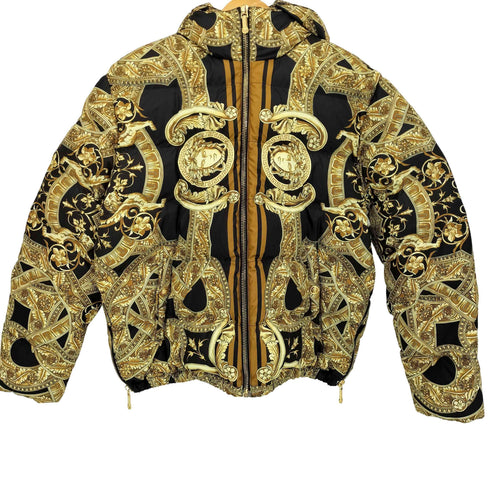 ヴェルサーチ VERSACE 13AW 35周年記念 メデューサ 総柄 ダウンジャケット メンズ EUR:50