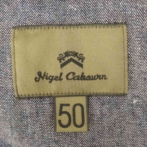 ナイジェルケーボン NIGEL CABOURN 日本製 リネン混 デニムホスピタルジャケット メンズ DE:50