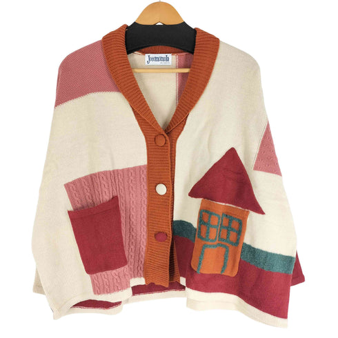 ホコモモラ Jocomomola UNACASA KNIT パッチワークカーディガン レディース 40