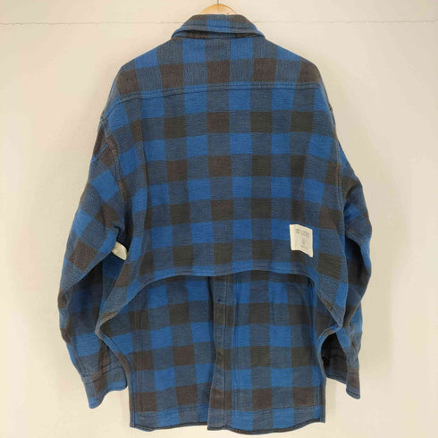 STUDIO U バッファローチェックバックカットアウトネルシャツジャケット メンズ