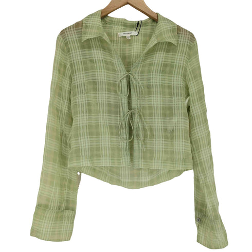 マウジー moussy FRONT TIED CHECK シャツ レディース FREE