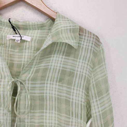 マウジー moussy FRONT TIED CHECK シャツ レディース FREE