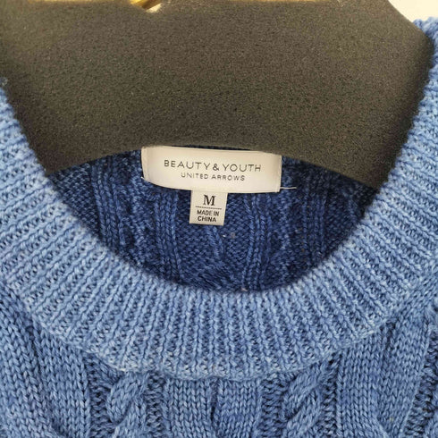 ビューティーアンドユースユナイテッドアローズ BEAUTY & YOUTH UNITED ARROWS ブルー ケーブルニット メンズ JPN:M
