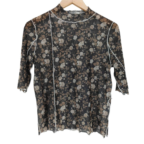ジュエティ jouetie 花柄シースルーカットソー レディース M