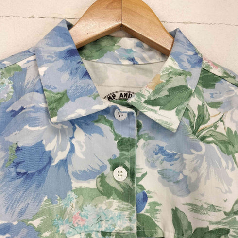 CAMP ANDERSON CALIFORNIA ボタニカルペイント柄トラッカージャケット MADE IN USA レディース S