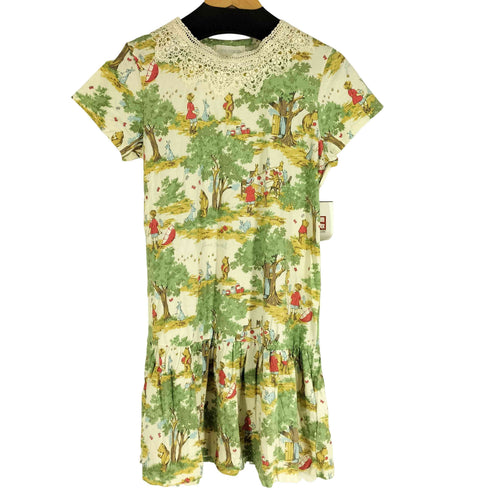 Jane Marple Winnie the pooh 付け襟 ひざ丈ワンピース レディース M