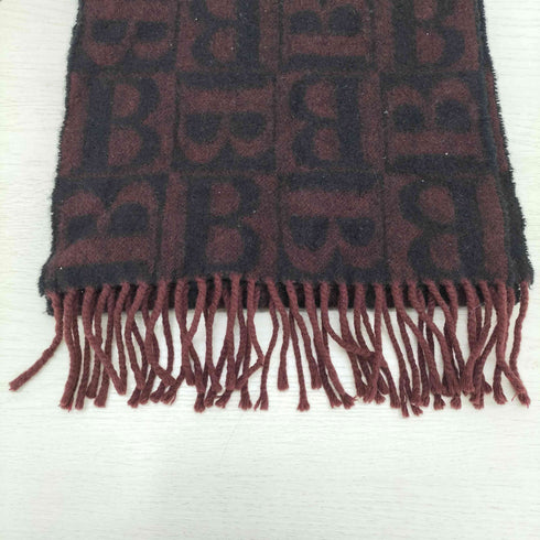 バーバリーズ BURBERRYS カシミア100 フリンジマフラーBロゴ メンズ