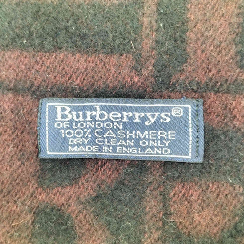 バーバリーズ BURBERRYS カシミア100 フリンジマフラーBロゴ メンズ