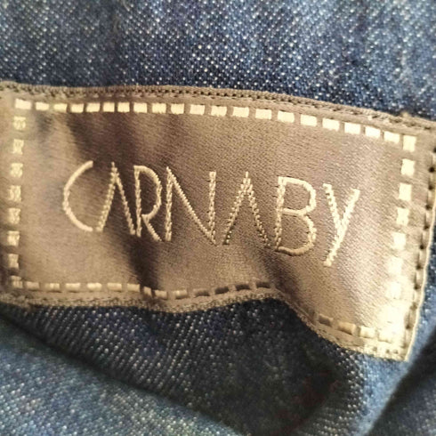 CARNABY ピンズ 2タック ダブルブレスト デニムジャケット エポレット 短丈 メンズ 9A3