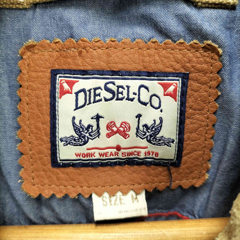 ディーゼル DIESEL レザー切替ワークジャケット メンズ M