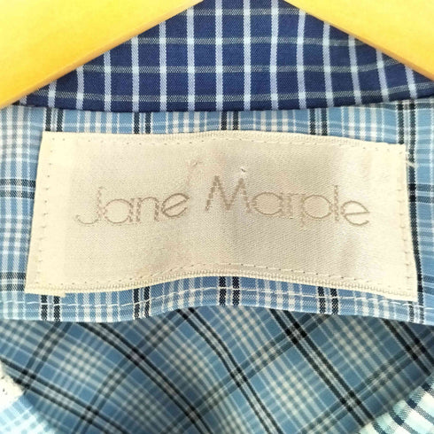 Jane Marple アシンメトリー チェックパッチワーク フリルシャツブラウス レディース