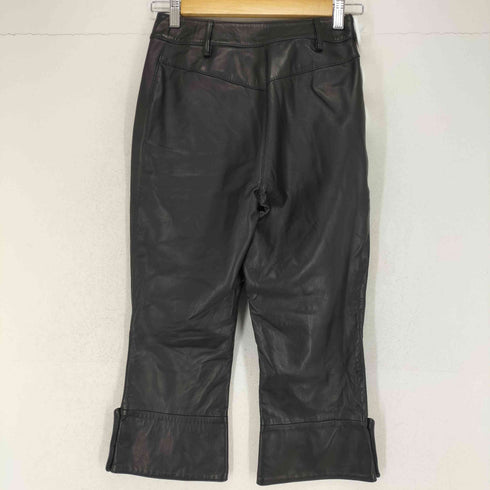 ドルチェアンドガッバーナ DOLCE&GABBANA 裾ジップボタンレザーパンツ レディース 42