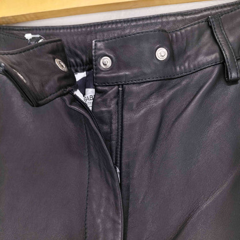 ドルチェアンドガッバーナ DOLCE&GABBANA 裾ジップボタンレザーパンツ レディース 42