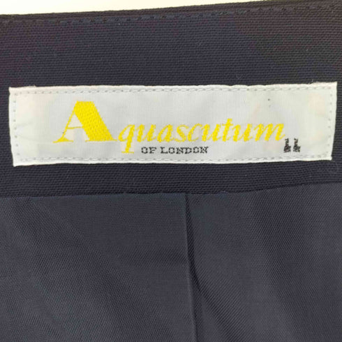 アクアスキュータム AQUASCUTUM 5B ガンクラブチェック ノーカラー 比翼 ジャケット レディース