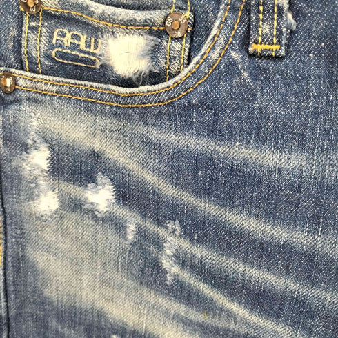 ジースターロー G-STAR RAW 3301 LOW TAPEREDクラッシュ加工テーパードデニムパンツ メンズ W29L32