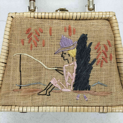 刺繍デザインカゴバッグ レディース ONE SIZE