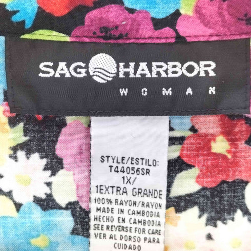 サグハーバー SAG HARBOR 花柄 オープンカラーシャツ メンズ 1X