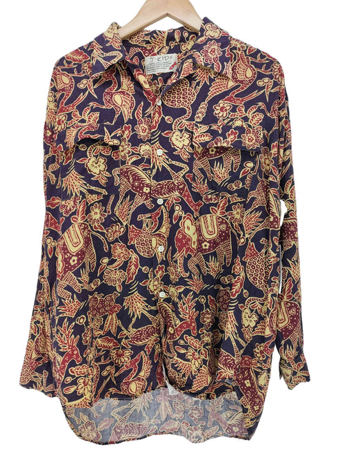 80-90S T-KIDS フラップポケット ループカラー オープンカラー L/S シャツ メンズ