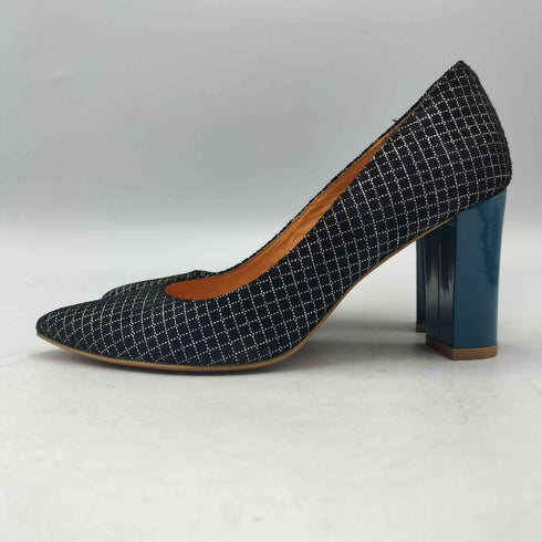 ランバンオンブルー LANVIN en Bleu ドット チェック ヒール パンプス レディース JPN:23