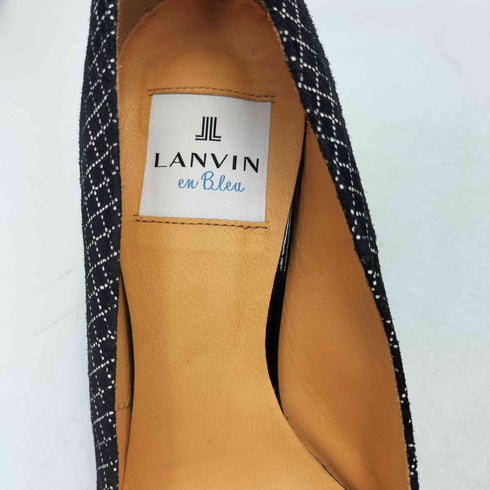 ランバンオンブルー LANVIN en Bleu ドット チェック ヒール パンプス レディース JPN:23