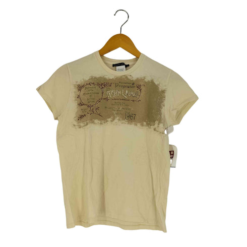 ラルフローレン RALPH LAUREN フロントプリント クルーネックTシャツ レディース import:L
