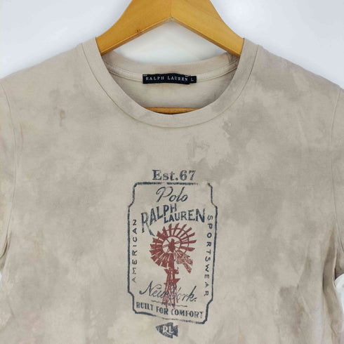 ラルフローレン RALPH LAUREN フロントプリント クルーネックTシャツ レディース import:L