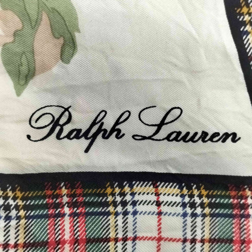 ラルフローレン RALPH LAUREN フラワーパターン チェック スカーフ レディース
