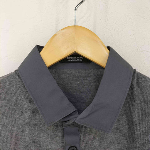 バーバリーブラックレーベル BURBERRY BLACK LABEL 鹿の子 ロゴ刺繍 ポロシャツ メンズ JPN:4