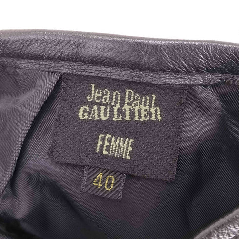 ジャンポールゴルチエフェム Jean Paul GAULTIER FEMME 90S 切替ラムレザー台形スカート レディース 40