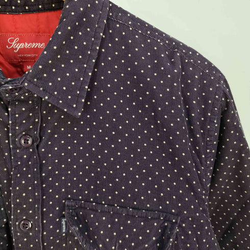 シュプリーム Supreme Corduroy Polka Dot quilted Shirt コーデュロイ ポルカ ドット キルティング シャツ メンズ import:M