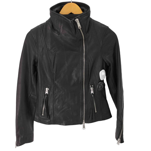 オールセインツ ALLSAINTS ELLIS BIKER ラムレザーライダースジャケット レディース DE:32