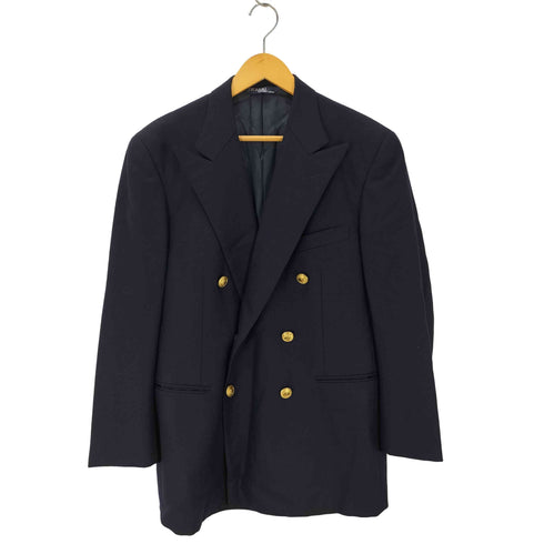 ポロバイラルフローレン Polo by RALPH LAUREN 金ボタン 紺ブレ ウール ダブルテーラードジャケット メンズ