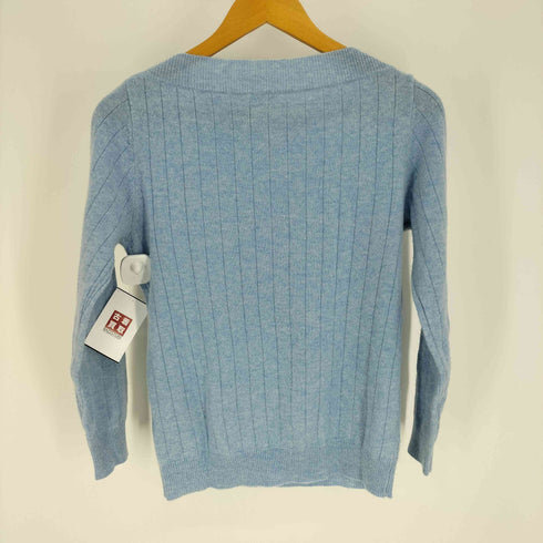 ROSAM 凹凸ストライプ ミックスカラー ボートネック カシミヤ リブ ニット レディース JPN:M