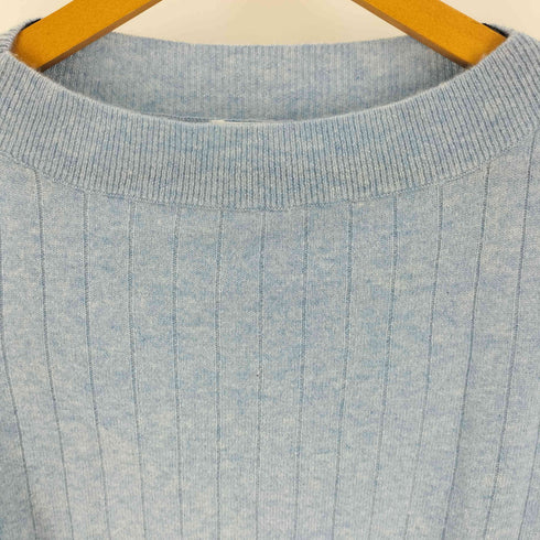 ROSAM 凹凸ストライプ ミックスカラー ボートネック カシミヤ リブ ニット レディース JPN:M