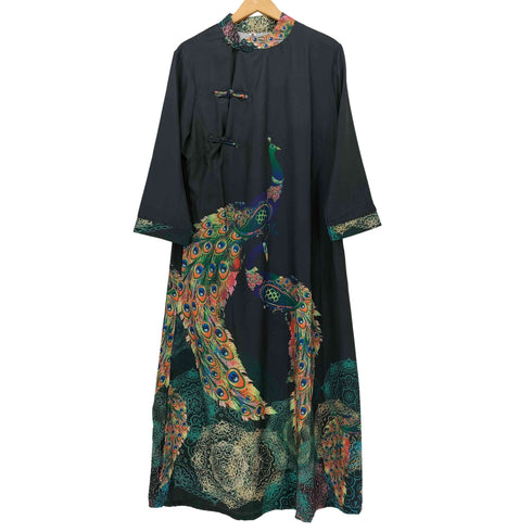 MARAI 孔雀 チャイナ ワンピース レディース JPN:XL