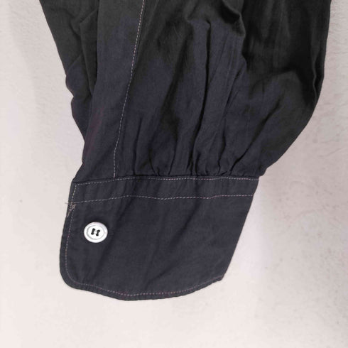 コムデギャルソンオムプリュス COMME des GARCONS HOMME PLUS 90S 製品染 前立てデザイン袖ギャザーオーバーサイズコットンシャツ メンズ