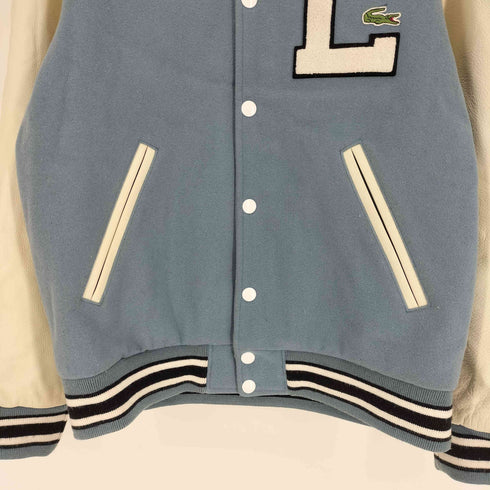 ラコステ LACOSTE 裏地 キルティング ロゴ サガラ ワッペン アーム カウレザー ウール スタジャン メンズ 50/4