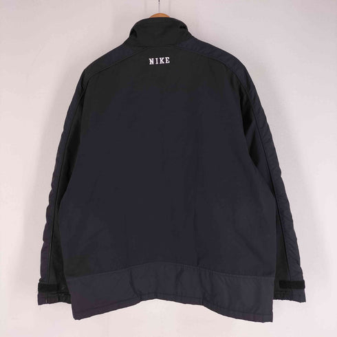 ナイキ NIKE 00S 黒タグ 裏地キルティング リップストップナイロン切り替え 刺繍 スタンドカラーブルゾン メンズ import:L