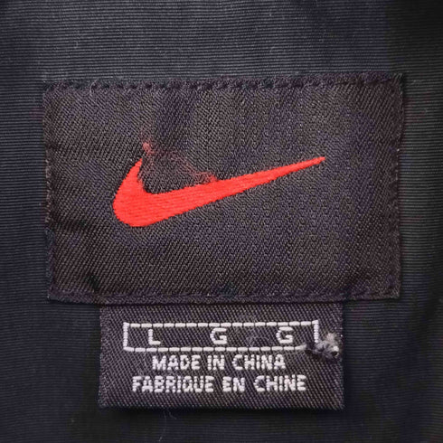 ナイキ NIKE 00S 黒タグ 裏地キルティング リップストップナイロン切り替え 刺繍 スタンドカラーブルゾン メンズ import:L