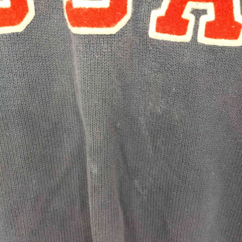 トミーヒルフィガー TOMMY HILFIGER USA ワッペン クルーネックコットンニット メンズ import:XL